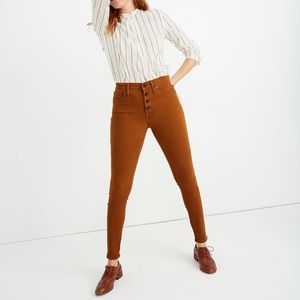 Madewell 9" Mid-Rise Skinny Jeans: Garment-Dyed Button-Front Edition size 25